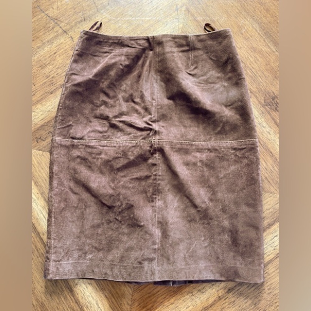 Vintage Newport News Brown Genuine Suede Pig Leather Skirt